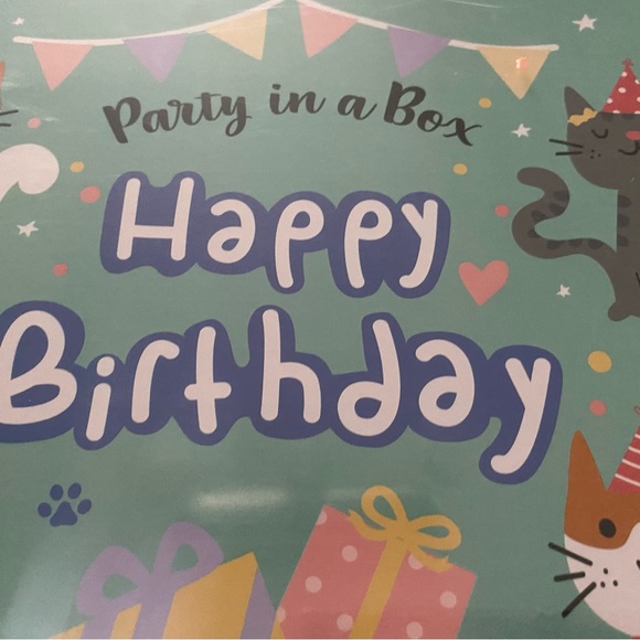Party in a box cats kitty birthday decorations plates napkins adults kids NEW - Picture 3 of 4